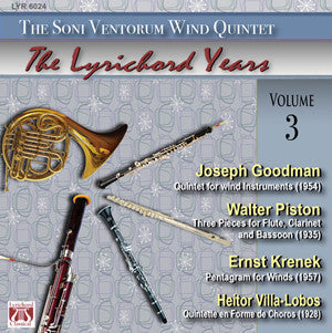 Joseph Goodman Walter Piston Ernst Krenek Heitor Villa-Lobos - <font color="bf0606"><i>DOWNLOAD ONLY</i></font> LYR-6024
