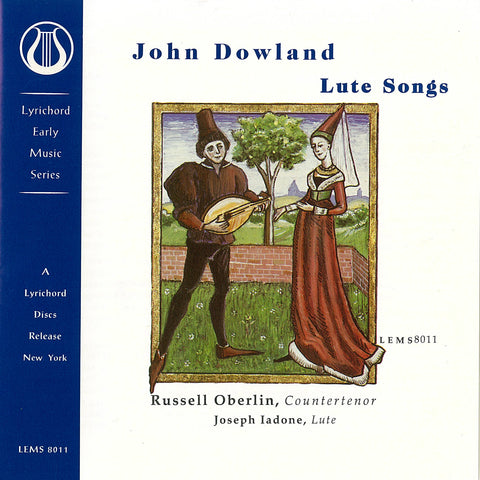 John Dowland Lute Songs - Russell Oberlin, countertenor - Joseph Iadone, lute <font color="bf0606"><i>DOWNLOAD ONLY</i></font> LEMS-8011