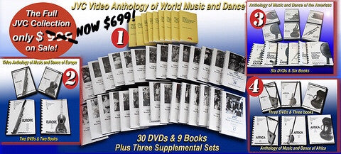 JVC Smithsonian Folkways Anthologies of World Music and Dance -- Four Complete Collections - 41 DVDs, 11 Books and 1 CD-ROM of 9 Books